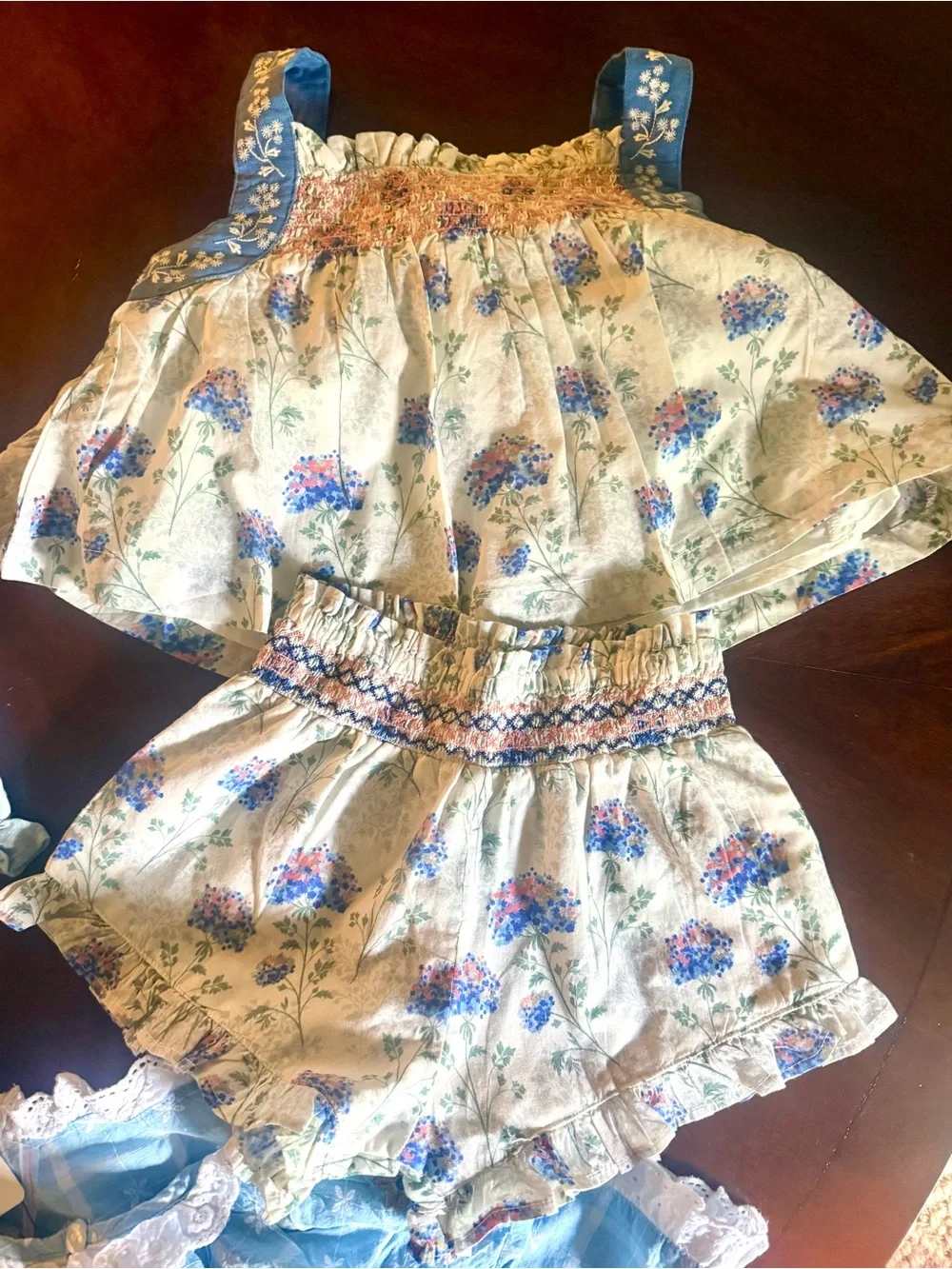 NWT Lali Kids girls Lauren hydrangea print sleeveless blouse & short set, sz 5